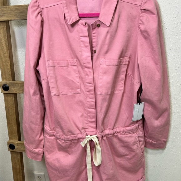 1. State Blush Pink Button-Up Romper - Picture 3 of 7